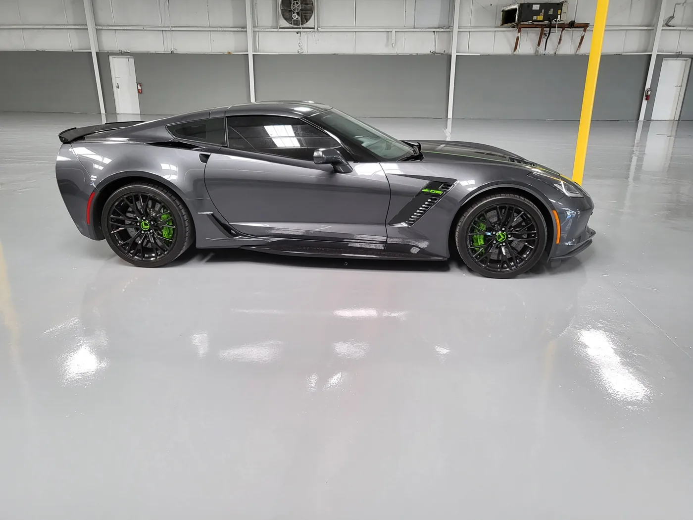 Epoxy floor project with car