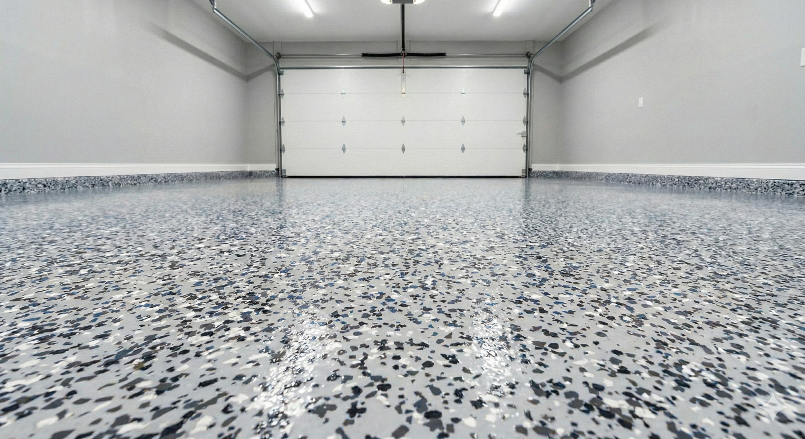 Finished epoxy garage floor